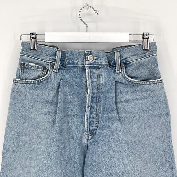 AGOLDE Dax Upsize Jeans Women’s Size 25 Light Wash High Rise Organic Cotton USA - Picture 3 of 7